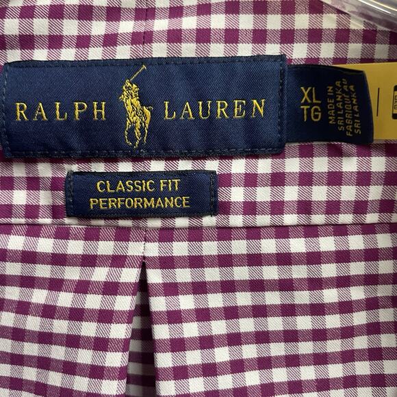 Ralph Lauren Mens Size XL Classic Fit Performance Stretch Button Down Checkered - Picture 3 of 4